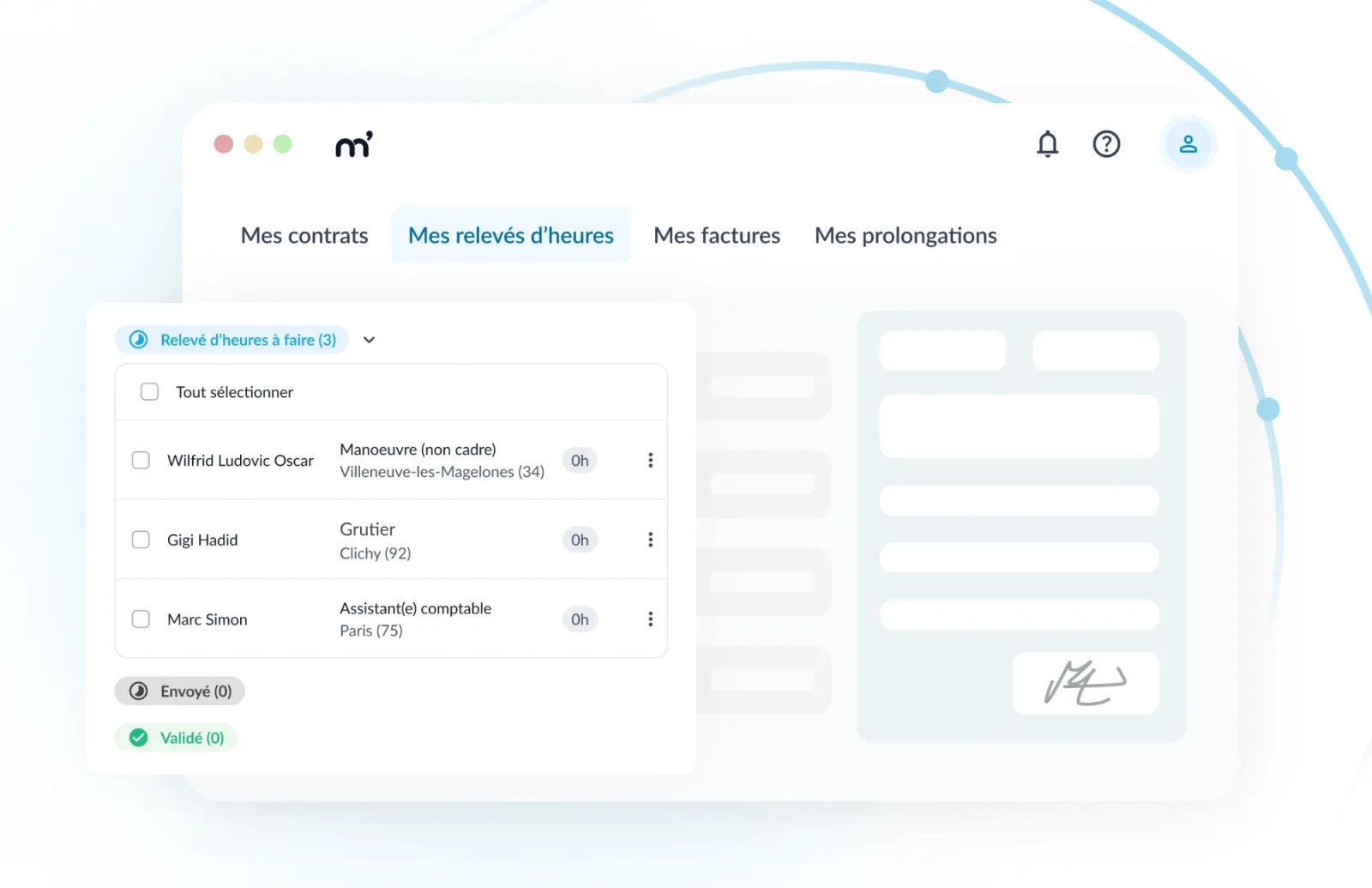 Dashboard dell’area clienti